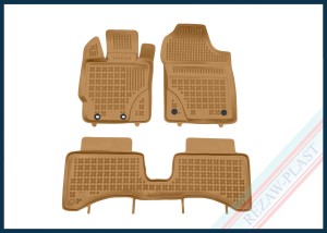 Dywaniki samochodowe TPE (gumowe) beżowe pasują do: Toyota YARIS III 2012 - 2014