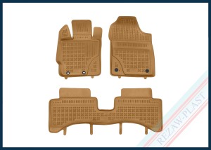 Dywaniki samochodowe TPE (gumowe) beżowe pasują do: Toyota YARIS III 2014 - 2020