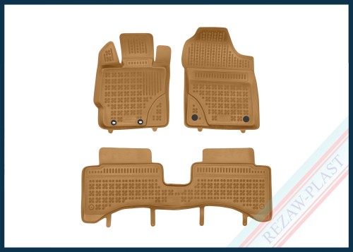 Dywaniki samochodowe TPE (gumowe) beżowe pasują do: Toyota YARIS III 2014 - 2020