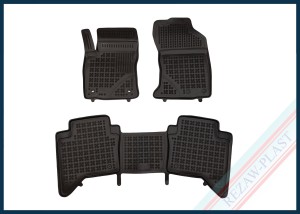 Dywaniki samochodowe TPE (gumowe) czarne pasują do: Toyota HILUX (AN120, AN130) 2015 -