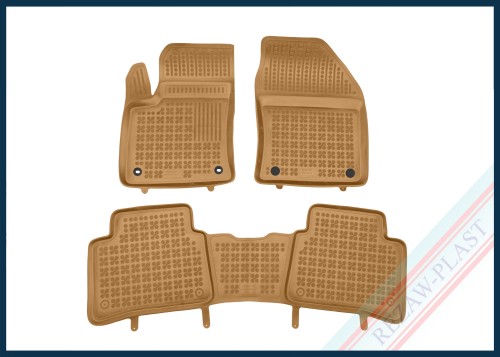 Dywaniki samochodowe TPE (gumowe) beżowe pasują do: Toyota PRIUS IV (XW50) 2015 - 2023, PRIUS PRIME IV (XW50) 2017 - 2023