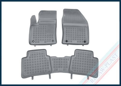 Dywaniki samochodowe TPE (gumowe) szare pasują do: Toyota PRIUS IV (XW50) 2015 - 2023, PRIUS PRIME IV (XW50) 2017 - 2023