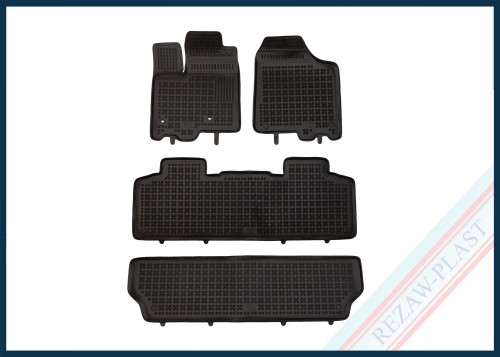 Dywaniki samochodowe TPE (gumowe) czarne pasują do: Toyota SIENNA III 2010 - 2020