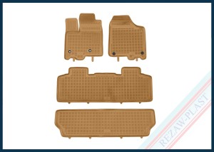 Dywaniki samochodowe TPE (gumowe) beżowe pasują do: Toyota SIENNA III 2010 - 2020