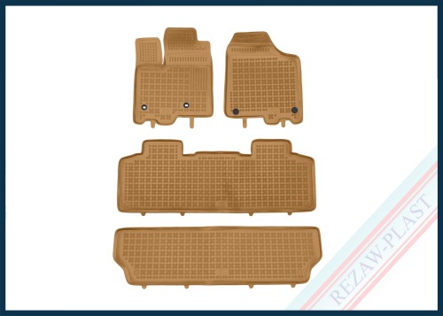 Dywaniki samochodowe TPE (gumowe) beżowe pasują do: Toyota SIENNA III 2010 - 2020