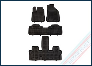Dywaniki samochodowe TPE (gumowe) czarne pasują do: Toyota HIGHLANDER III (XV50) 2013 - 2019