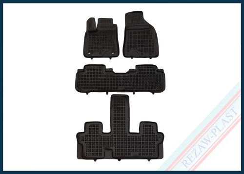Dywaniki samochodowe TPE (gumowe) czarne pasują do: Toyota HIGHLANDER III (XV50) 2013 - 2019