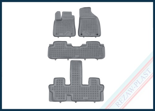 Dywaniki samochodowe TPE (gumowe) szare pasują do: Toyota HIGHLANDER III (XV50) 2013 - 2019