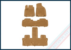 Dywaniki samochodowe TPE (gumowe) beżowe pasują do: Toyota HIGHLANDER III (XV50) 2013 - 2019