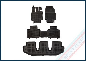 Dywaniki samochodowe TPE (gumowe) czarne pasują do: Toyota HIGHLANDER IV (XU70) 2019 -
