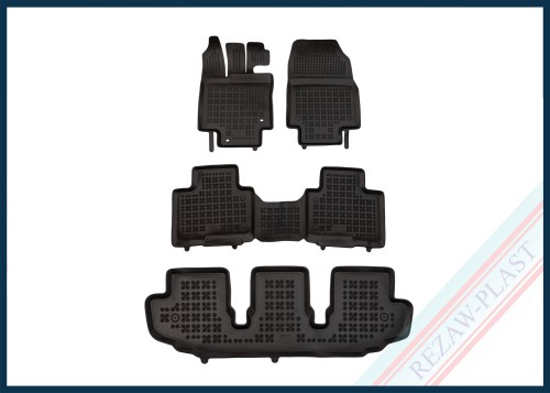 Dywaniki samochodowe TPE (gumowe) czarne pasują do: Toyota HIGHLANDER IV (XU70) 2019 -