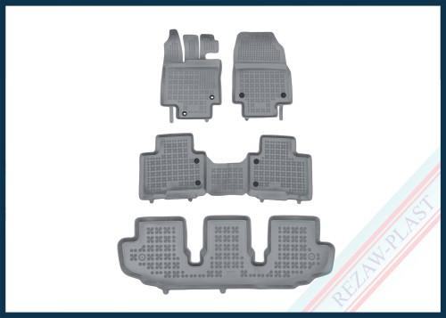Dywaniki samochodowe TPE (gumowe) szare pasują do: Toyota HIGHLANDER IV (XU70) 2019 -