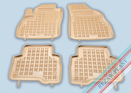 Floor mats beige fit to: Citroen NEMO 2008 - 2017, Fiat FIORINO III 2007 - 2020, QUBO 2007 - 2020