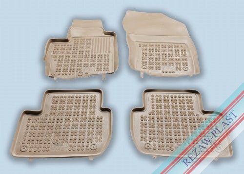 Dywaniki podłogowe beżowe pasują do: Citroen C - CROSSER 2007 - 2012, Mitsubishi OUTLANDER II 2006 - 2013, OUTLANDER III 2012 - 2021, ECLIPSE CROSS 2017 - 2021, Peugeot 4007 2008 - 2012