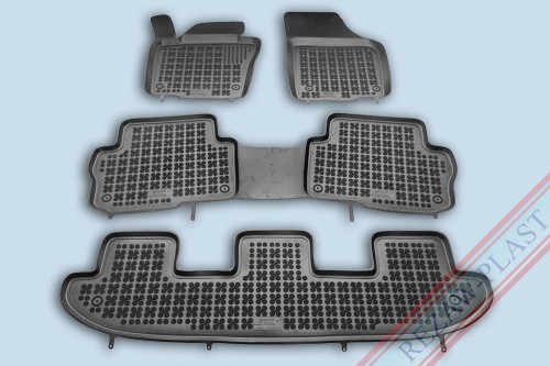 Floor mats black fit to: Seat ALHAMBRA II 2010 - 2020, Volkswagen SHARAN II 2010 - 2022