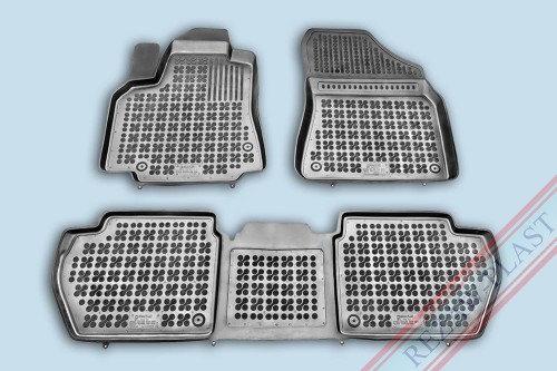 Dywaniki podłogowe czarne pasują do: Citroen BERLINGO II 2008 - 2018, Peugeot PARTNER II 2008 - 2018