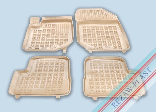 Floor mats beige fit to: Opel CORSA F VI 2019 -, Peugeot 208 II 2019 - 2023