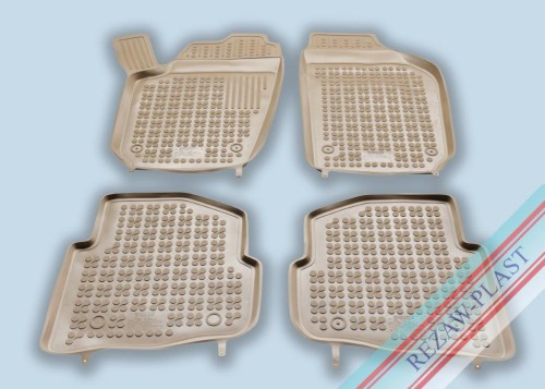 Floor mats beige fit to: Seat CORDOBA II 2003 - 2009, IBIZA III 2002 - 2008, Skoda FABIA I 1999 - 2007, Volkswagen POLO IV 2001 - 2009