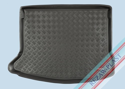 Trunk mat PE with rubber surface fits to: Mazda 3 III 2013 - 2018