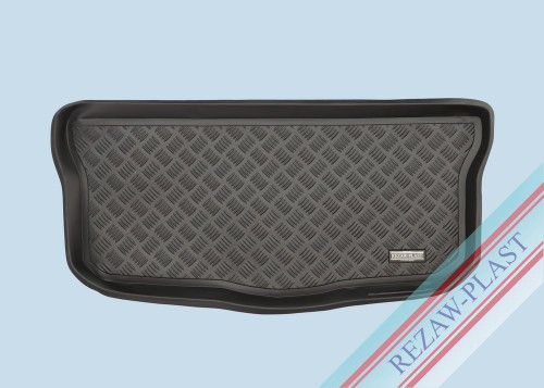 Trunk mat PE with rubber surface fits to: Citroen C1 II 2014 - 2021, Toyota AYGO II 2014 - 2021