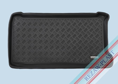 Trunk mat PE with rubber surface fits to: Fiat 500 2007 -