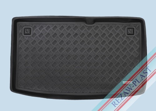 Trunk mat PE with rubber surface fits to: Hyundai i20 I 2008 - 2014