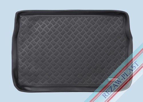 Trunk mat PE with rubber surface fits to: Peugeot 208 I 2012 - 2019