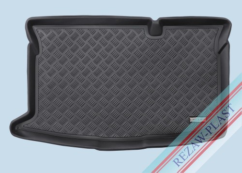 Trunk mat PE with rubber surface fits to: Mazda 2 II 2007 - 2014