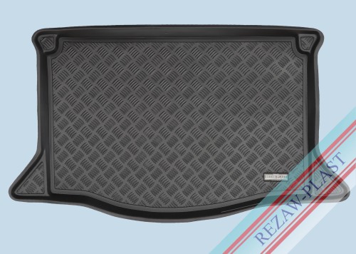 Trunk mat PE with rubber surface fits to: Honda JAZZ III (GE) 2008 - 2015