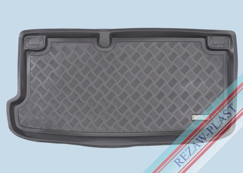 Trunk mat PE with rubber surface fits to: Hyundai i10 I 2007 - 2013