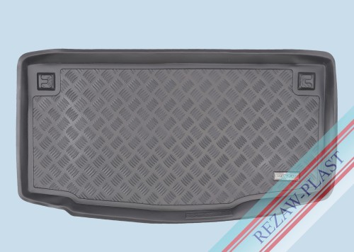 Trunk mat PE with rubber surface fits to: Hyundai i10 II 2013 - 2019