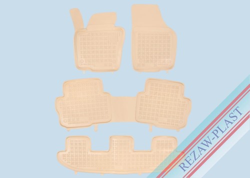 Floor mats beige fit to: Seat ALHAMBRA II 2010 - 2020, Volkswagen SHARAN II 2010 - 2022