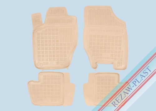 Floor mats beige fit to: Citroen C4 I 2004 - 2010, C4 II 2010 - 2017, Peugeot 307 2001 - 2011
