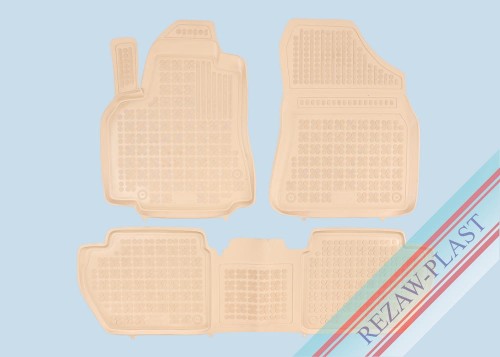 Floor mats beige fit to: Citroen BERLINGO II 2008 - 2018, Peugeot PARTNER II 2008 - 2018