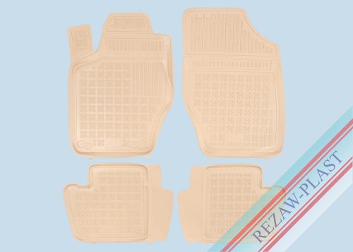 Floor mats beige fit to: Citroen C4 I 2004 - 2010, C4 II 2010 - 2017, Peugeot 307 2001 - 2011